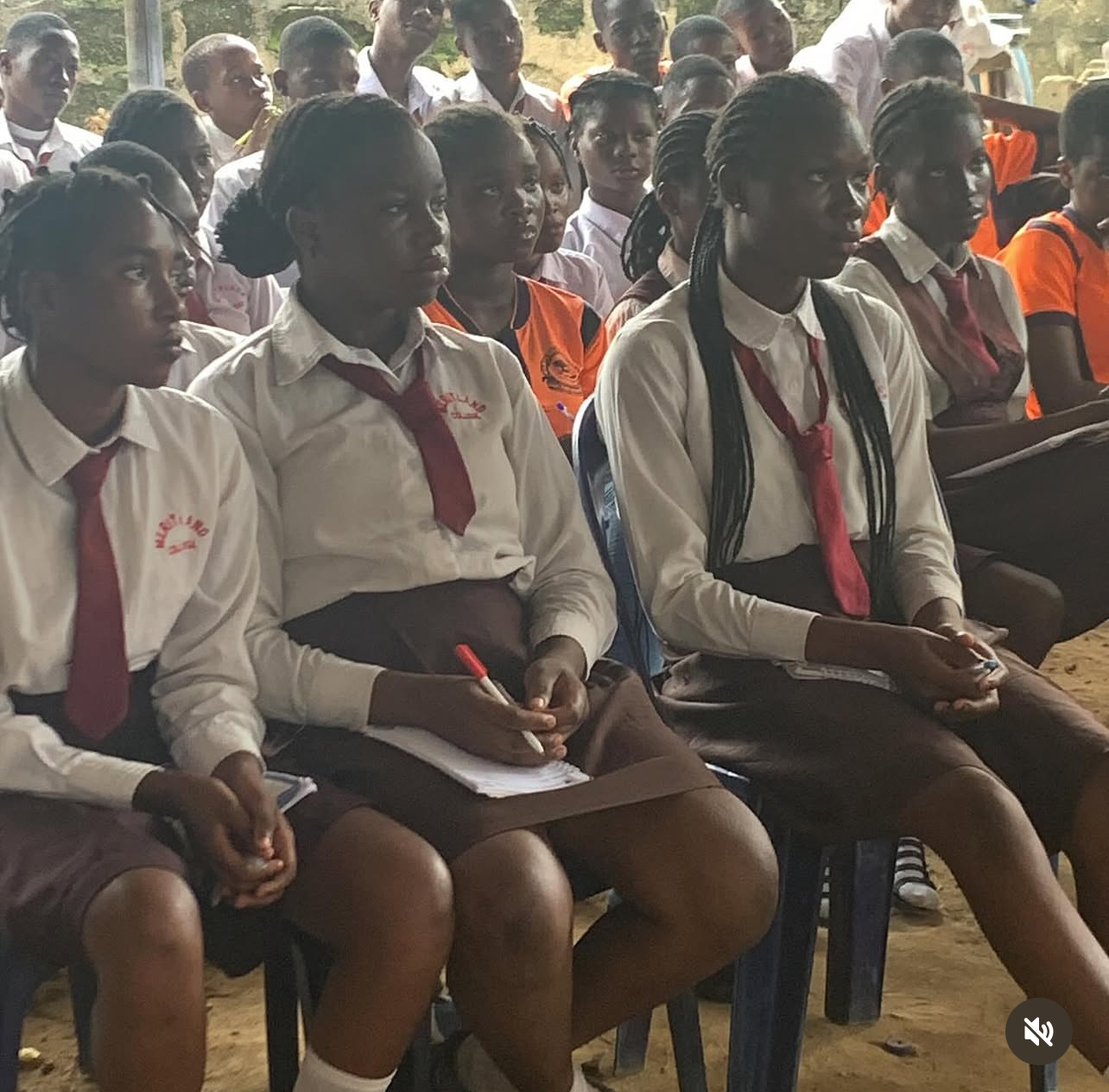 Students listening at advocacy event